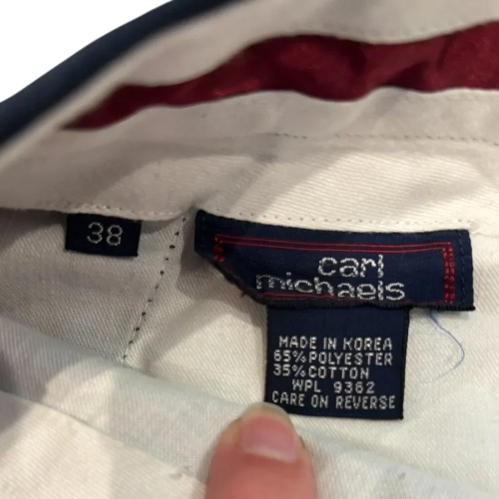 Carl‎ Michaels Navy Chino Shorts | Flat Front Walking Classic | Men’s Size 38